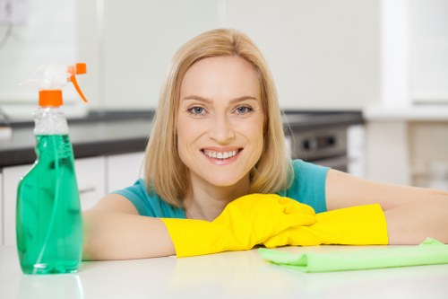 Local after builders cleaning team preparing a refurbished property in E2